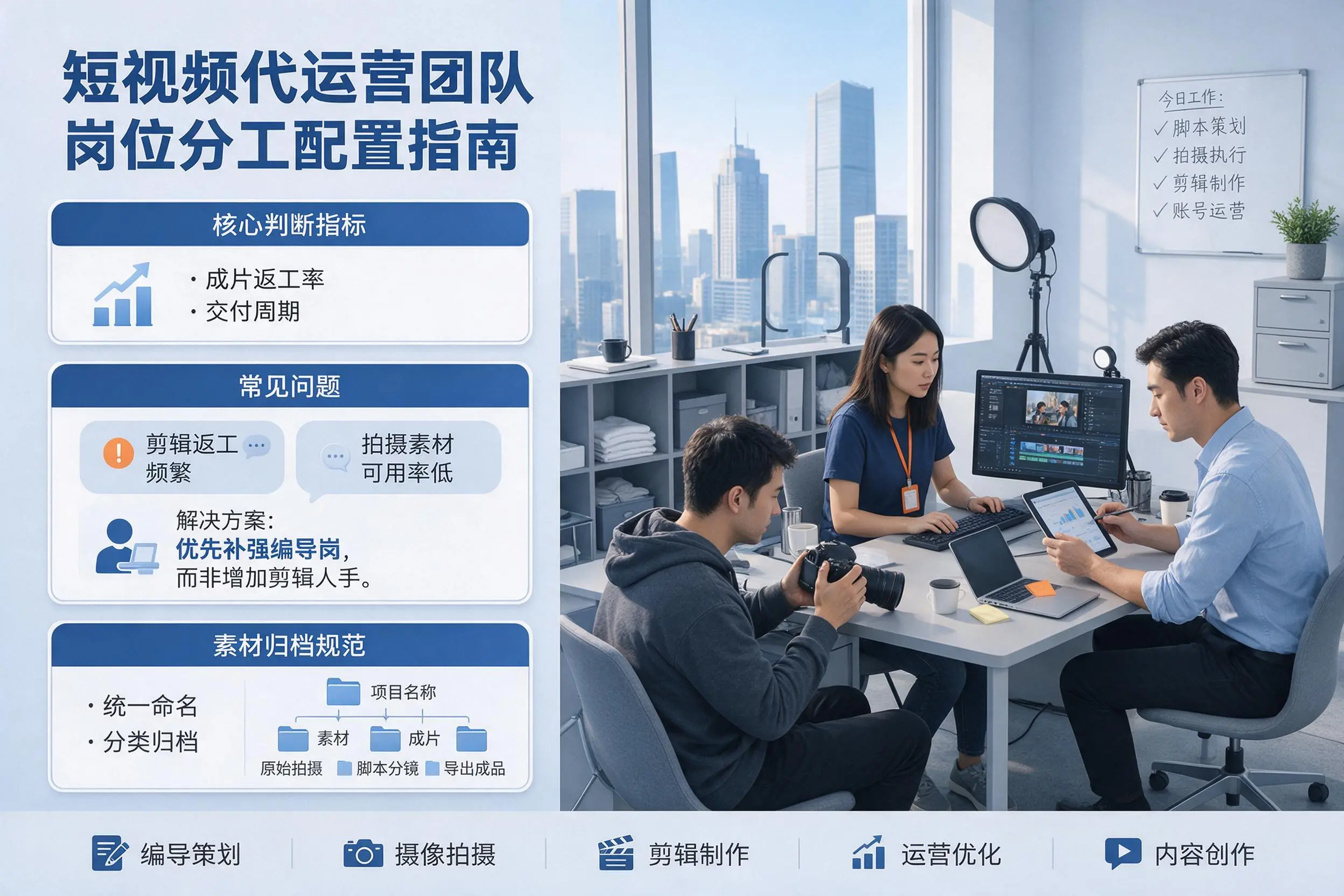 短视频代运营团队如何配置?阿勒泰企业岗位分工科普说明
