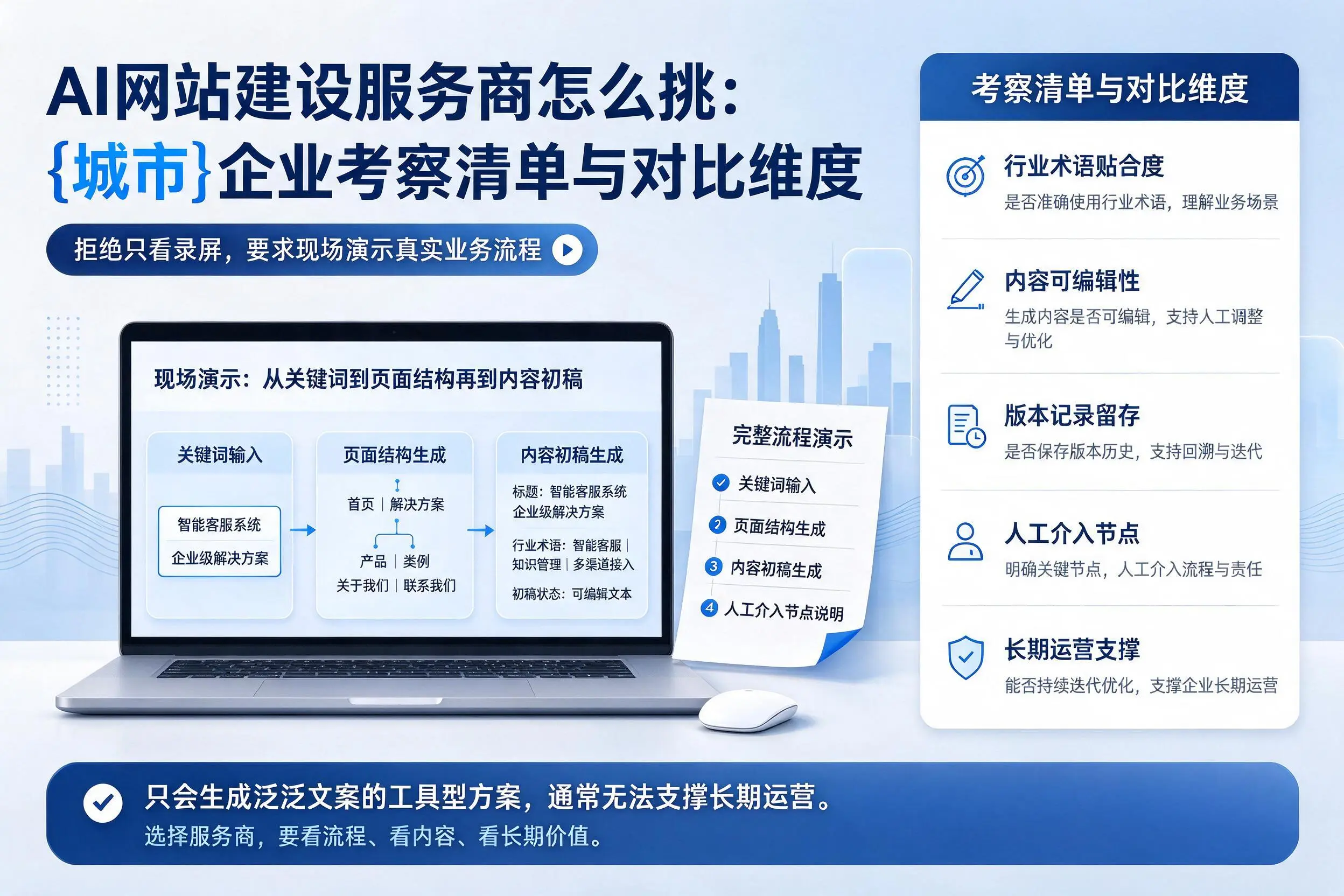 AI网站建设服务商怎么挑:阿勒泰企业考察清单与对比维度