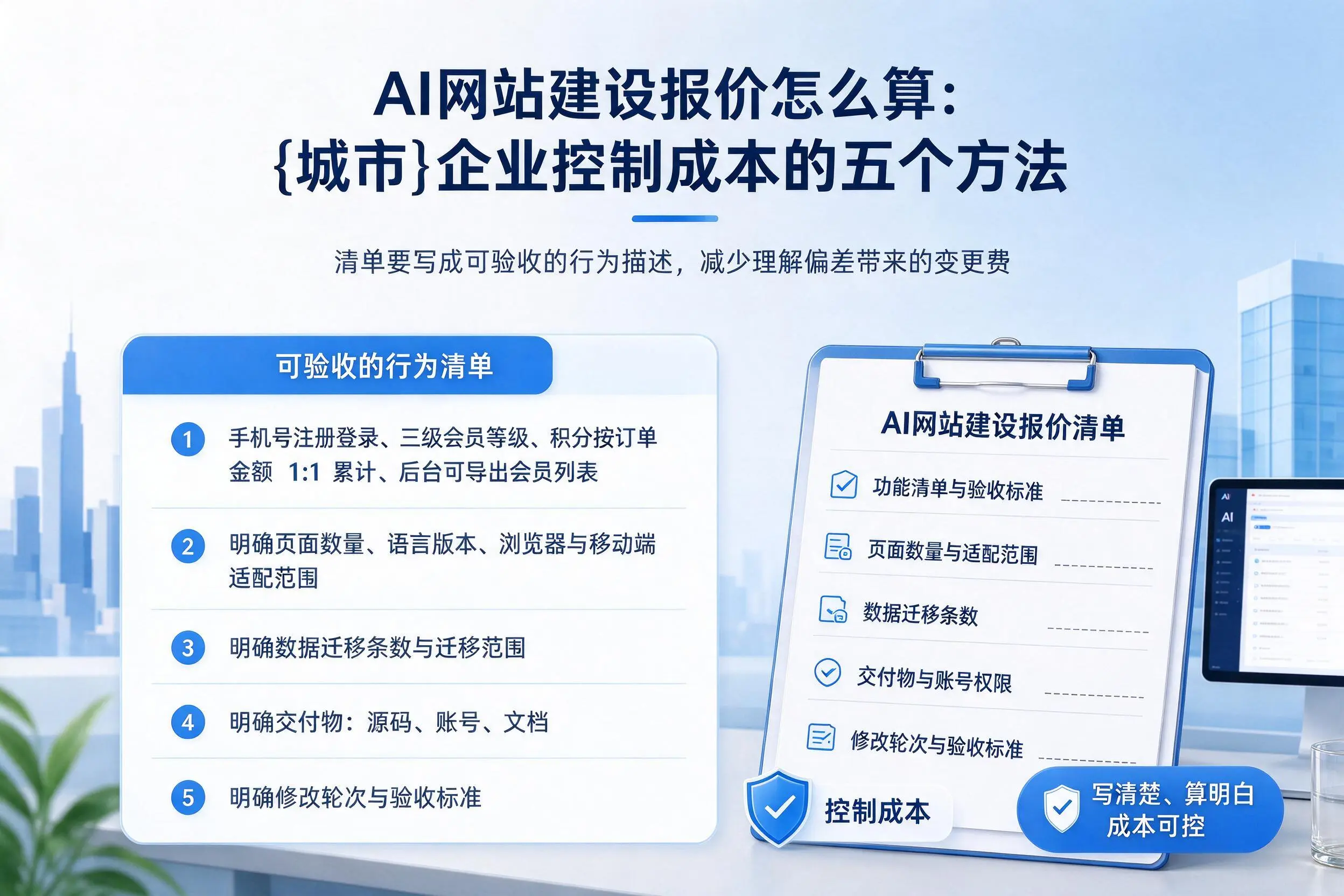 AI网站建设报价怎么算：阿勒泰企业控制成本的五个方法